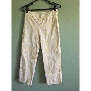 J. McLaughlin Women's Marble Wood Print Capri Crop Pants Size 0